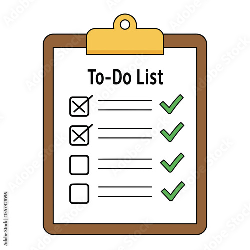 A completed to-do list with green checkmarks