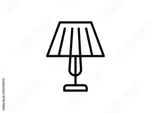 Table lamp for smart interior themes. line icon of an elegant desk lamp in vector format, great for interior decorators and graphic resources.