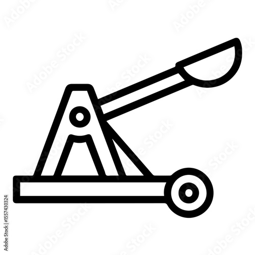 catapult line icon vector on white background 
Vector gun icon on white background