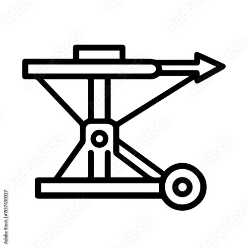 ballista line icon vector on white background 
Vector gun icon on white background