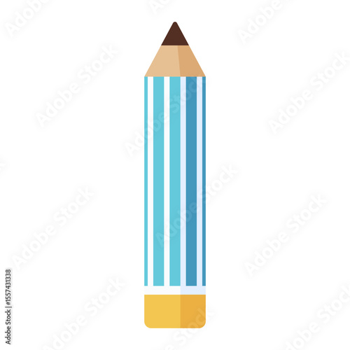 Striped pencil icon isolated on white background