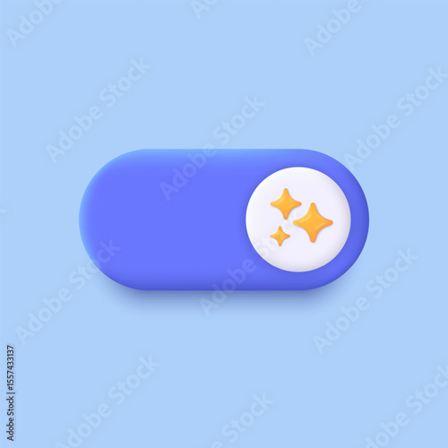 3D generative AI button. AI generates. Minimal toggle switch. Artificial intelligence technology and Deep learning. AI enters by command prompt to generate ideas. Trendy and modern vector in 3d style.
