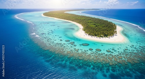 aerial view of tropical island