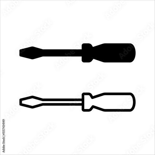 screwdriver icon set, repair symbol.
, Vector illustration