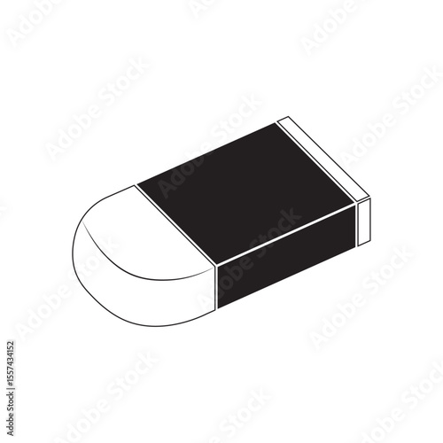 pencil eraser flat icon vector