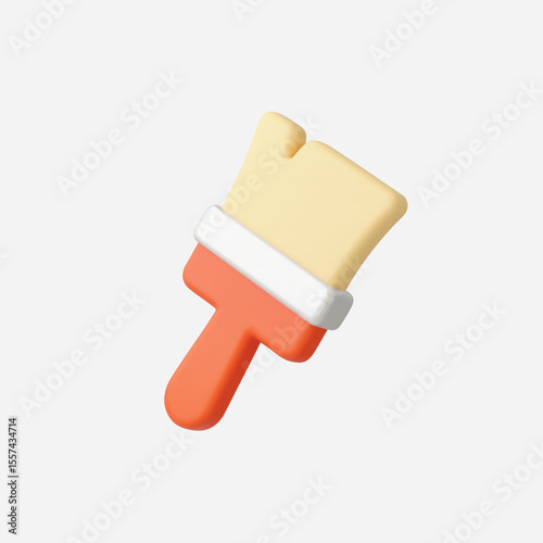 3d Realistic Paint brush icon vector Illustration