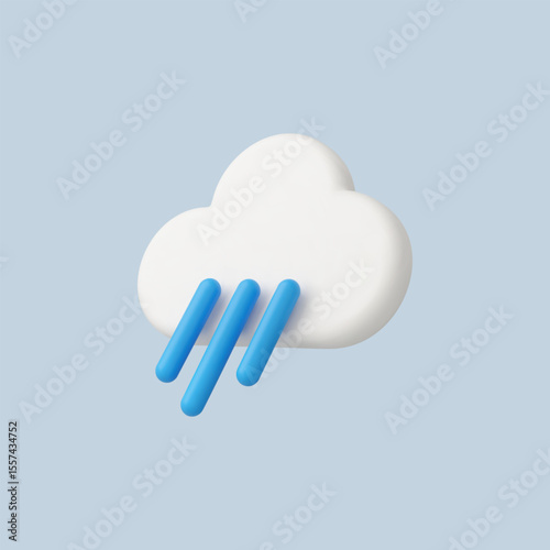 3d Realistic Rainy icon vector Illustration