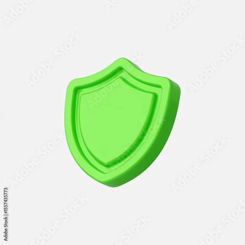 3d Realistic Shield Icon Vector Illustration