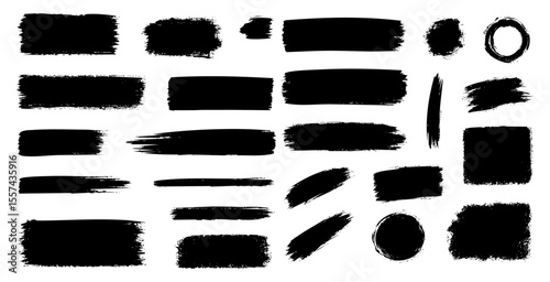 Grunge Brush Strokes Vector Set