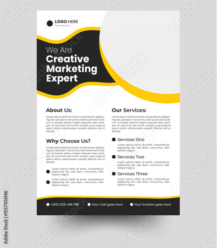 a bundle of 4 templates of different colors a4 flyer template, corporate business flyer template design set with blue, abstract business flyer and creative design. 