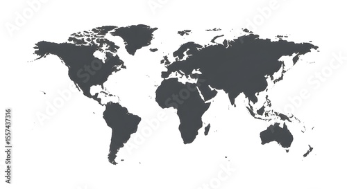 Mapa del mundo en blanco gris.