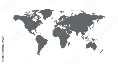 Mapa del mundo en blanco gris.