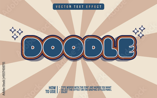 editable doodle 3d text effect