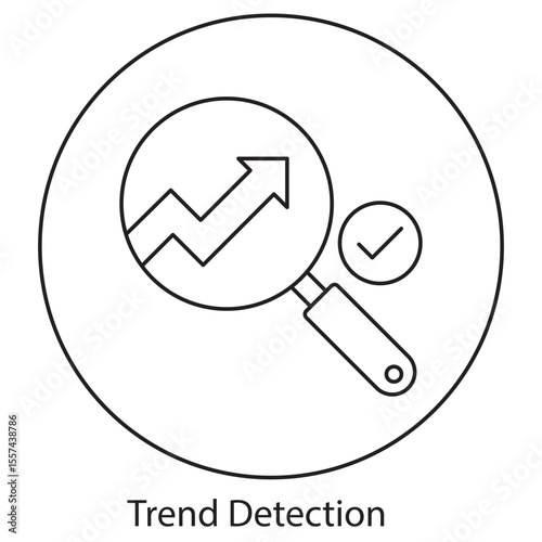 Trend Detection icon, Staying Ahead Uncovering Patterns with Trend Detection, Future Insights Harnessing Data for Trend Discovery, vector