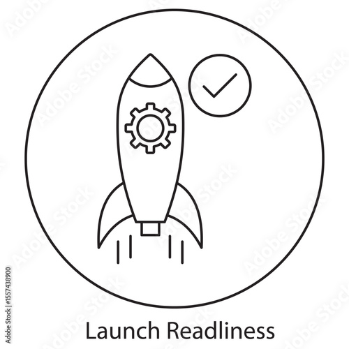 Launch Readliness icon, Ready for Takeoff Ensuring Seamless Launch Execution, From Planning to Launch Mastering Readiness for Success, vector