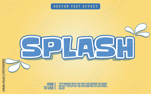 editable splash 3d text effect