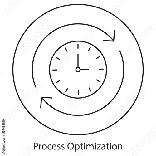 Process Optimization icon, Maximizing Efficiency Through Process Optimization, Streamlined Success: Optimizing Workflows for Peak Performance, vector