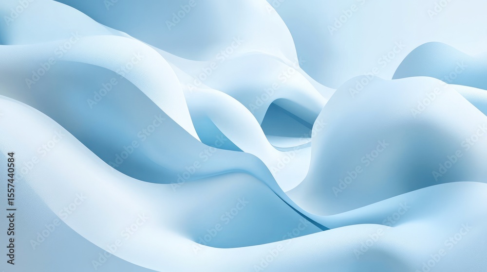 Obraz premium Abstract light blue wavy shapes.