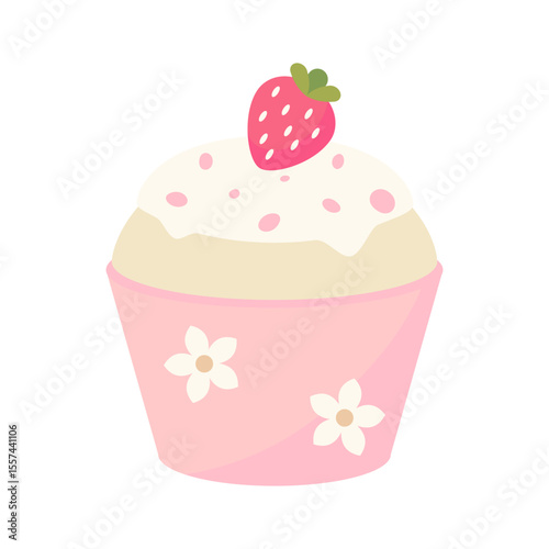 strawberry cupcakes on a white background