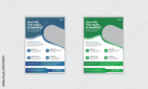 Modern professional creative unique healthcare medial flyer template layout design