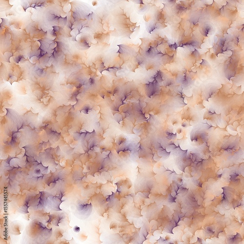 Abstract pattern with veil texture. Dark purple and pale taupe on the white background. Seamless hand drawn background.