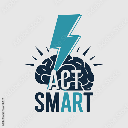 Act smart brainstorming lightning bolt idea concept illustration