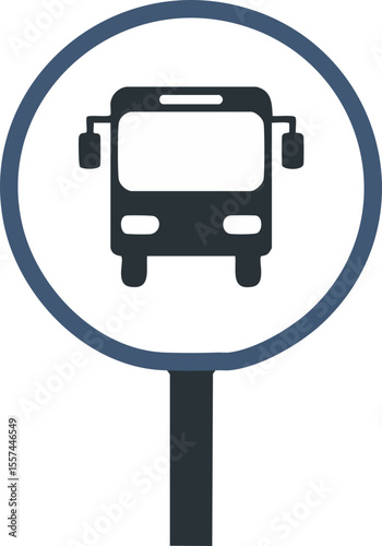 Icône simple de panneau d’arrêt de bus