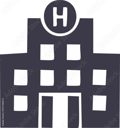 Icône simple de bâtiment hôtel