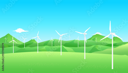 Wind power plant. Green energy concept
