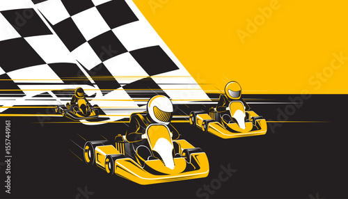 Go kart racing game competition. Karting tournament
