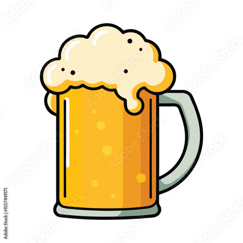 Cheers Beer Mug colorful Clipart – Clinking Glasses Celebration Icon in Black and White

