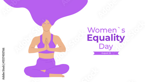 Womens Equality Day USA on August 26. Banner Design Poster Web Page Postcard. Vector Illustration.