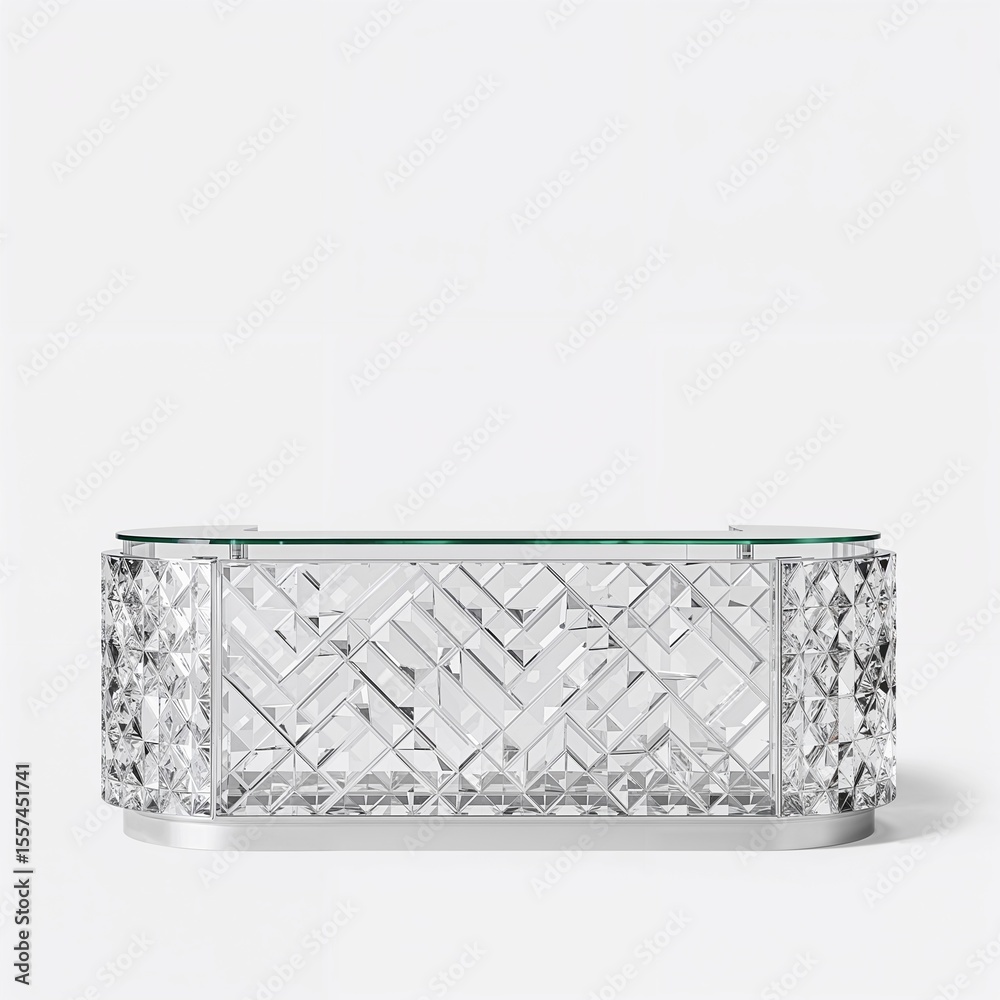 Fototapeta premium Bar counter crystal glass design for 3D on plain white background