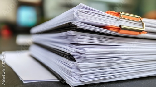 Stack of papers on a desk (3)
