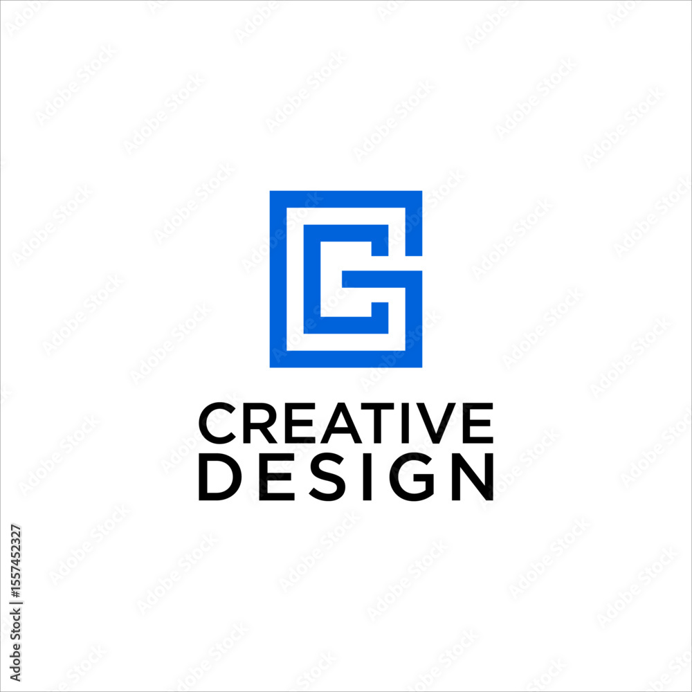abstract initial GC logo CG vector monogram template abstract initial GC logo CG vector monogram template