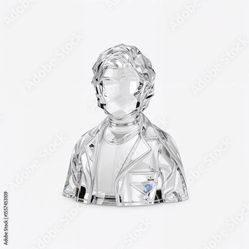 Doctor crystal glass design for 3D on plain white background