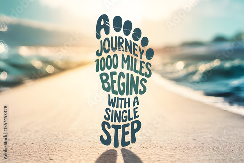 Word art shaped as a footprint with the phrase 