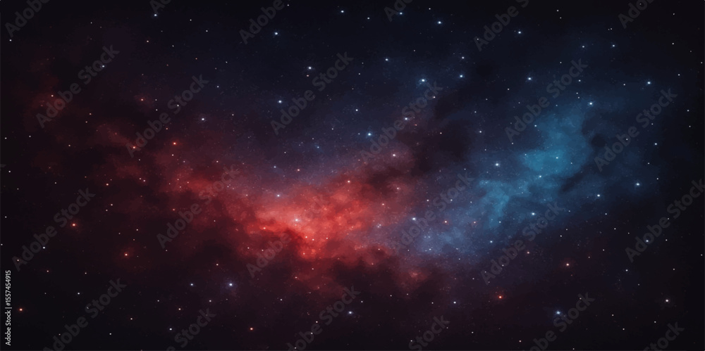 Fototapeta premium A bright, starry night sky with a vibrant blue galaxy and swirling nebula, perfect for an abstract cosmos illustration