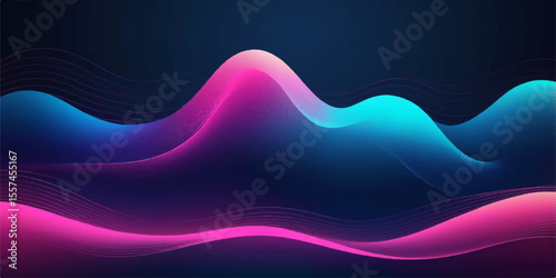 Abstract colourful wave vector illustration with flowing lines and curves creating an artistic backdrop and pattern