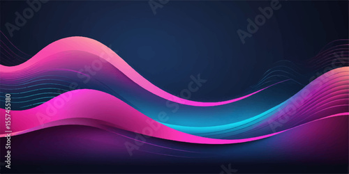 Abstract colourful wave design featuring flowing blue and purple lines