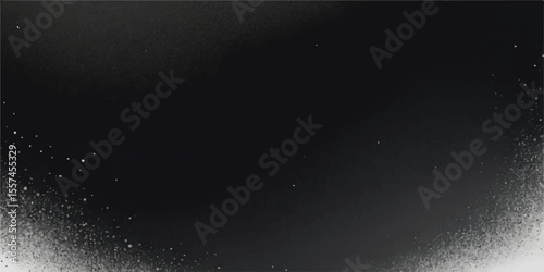 Dark blue space with glowing stars and abstract black and white patterns