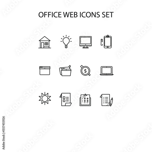 Office web icons set