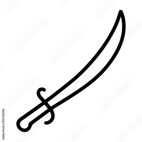 saber line icon vector on white background 
Vector gun icon on white background
