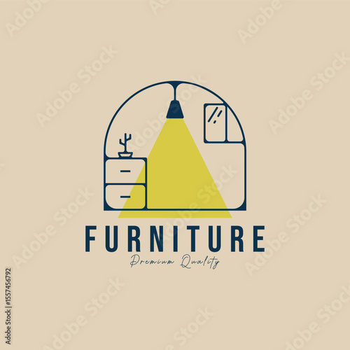 furniture modern logo minimalist design, icon symbol vector graphic illustration design