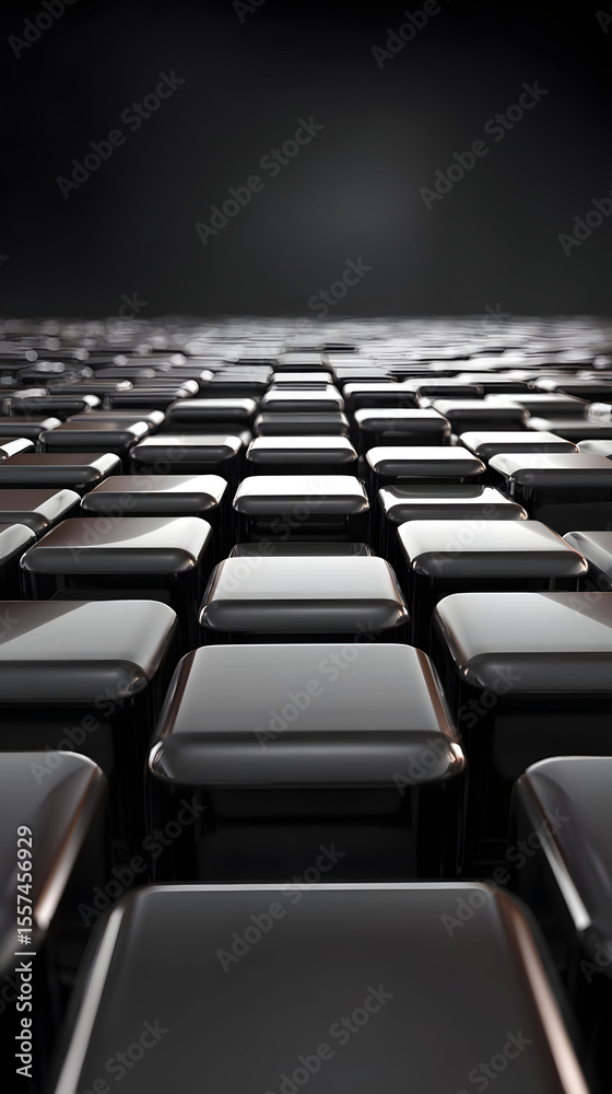 Obraz premium Abstract Black Glossy Cubes Pattern Background