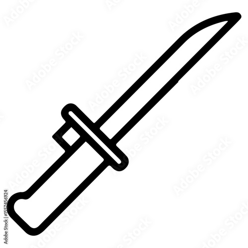 bayonet line icon vector on white background 
Vector gun icon on white background