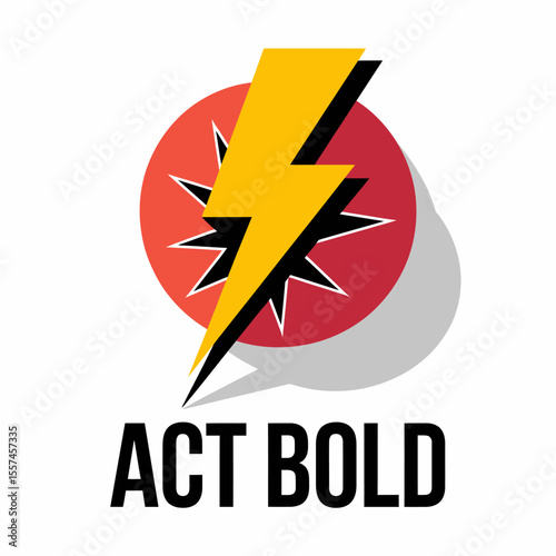 Bold action lightning bolt emblem with act bold text