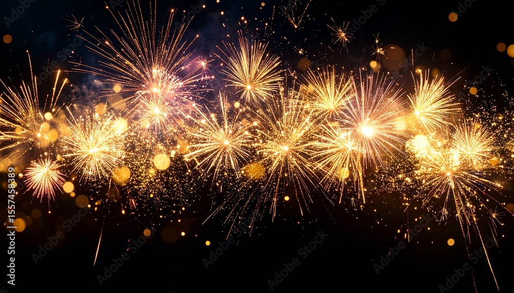 Naklejka premium A black background with colorful particles of light spreading out like fireworks