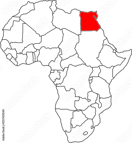map of Egypt map of Africa highlighting the country of Egypt