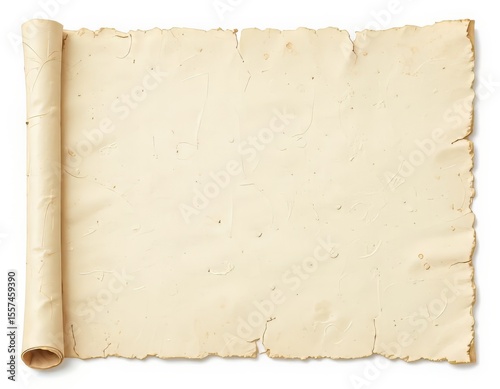 Una hoja de papiro blanco impoluto, con su superficie lisa e inmaculada, que invita al trazo de una pluma o al tacto de un pincel